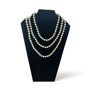 Long White Pearl  Necklace Classic & Elegant  28" long can be worn full lengt,